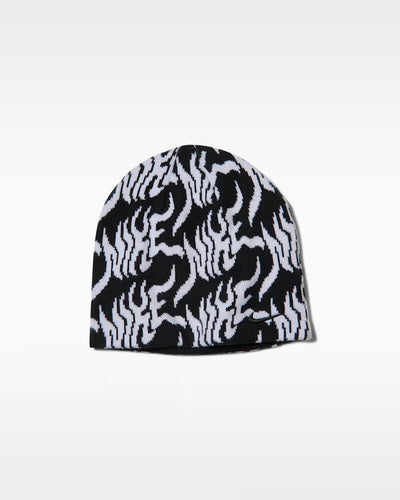 Nike Peak Uncuffed Graphic Beanie - Black & White
