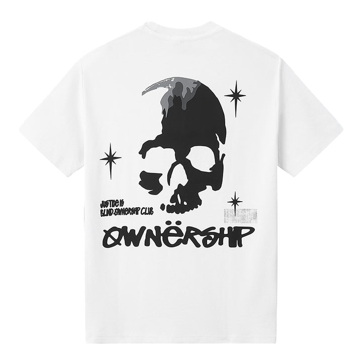 Ownership Men's Skull Star T-Shirt - White & Black 2