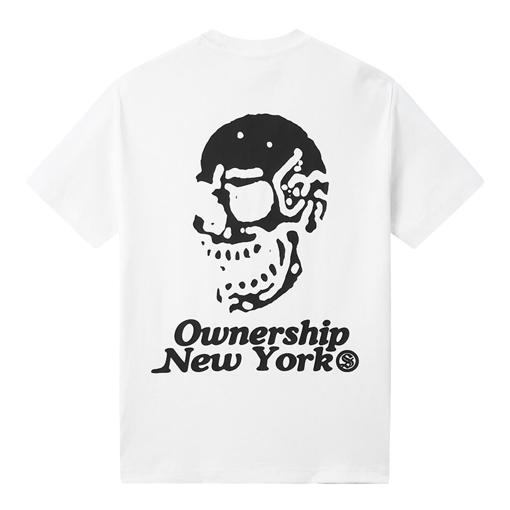 Ownership Men's Skelly Skull NY T-Shirt - White & Black 2
