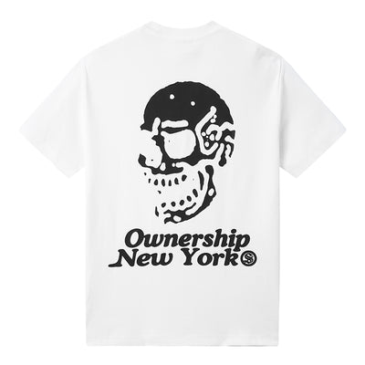 Ownership Men's Skelly Skull NY T-Shirt - White & Black 2