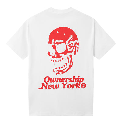 Ownership Men's Skelly Skull NY T-Shirt - White & Red 2
