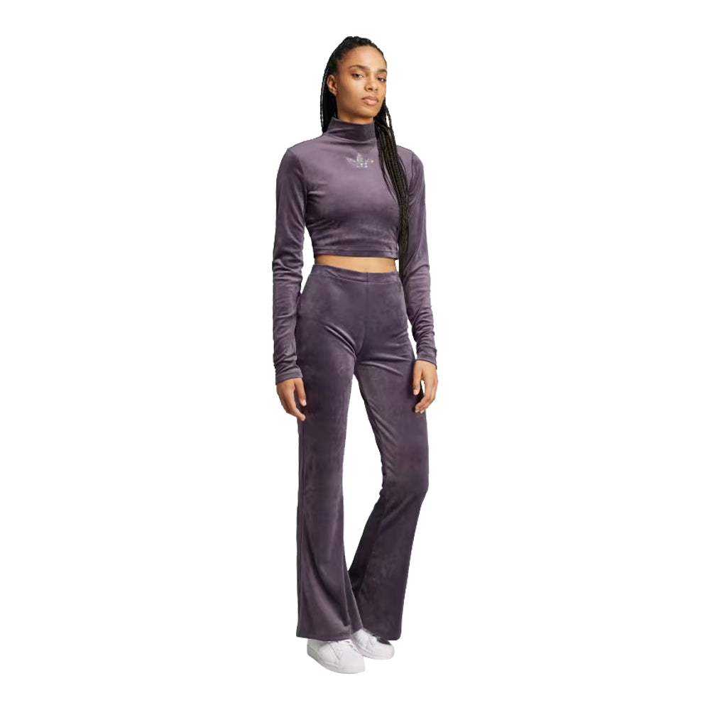 adidas Women's Velvet Pants With Rhinestone Trefoil 5