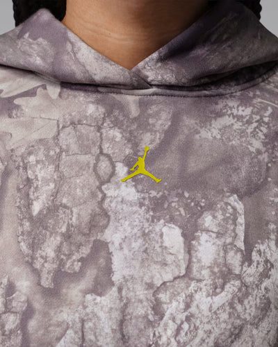 Women's Jordan Brooklyn Realtree Cropped Pullover Hoodie White/Bright Citron IU7251-100