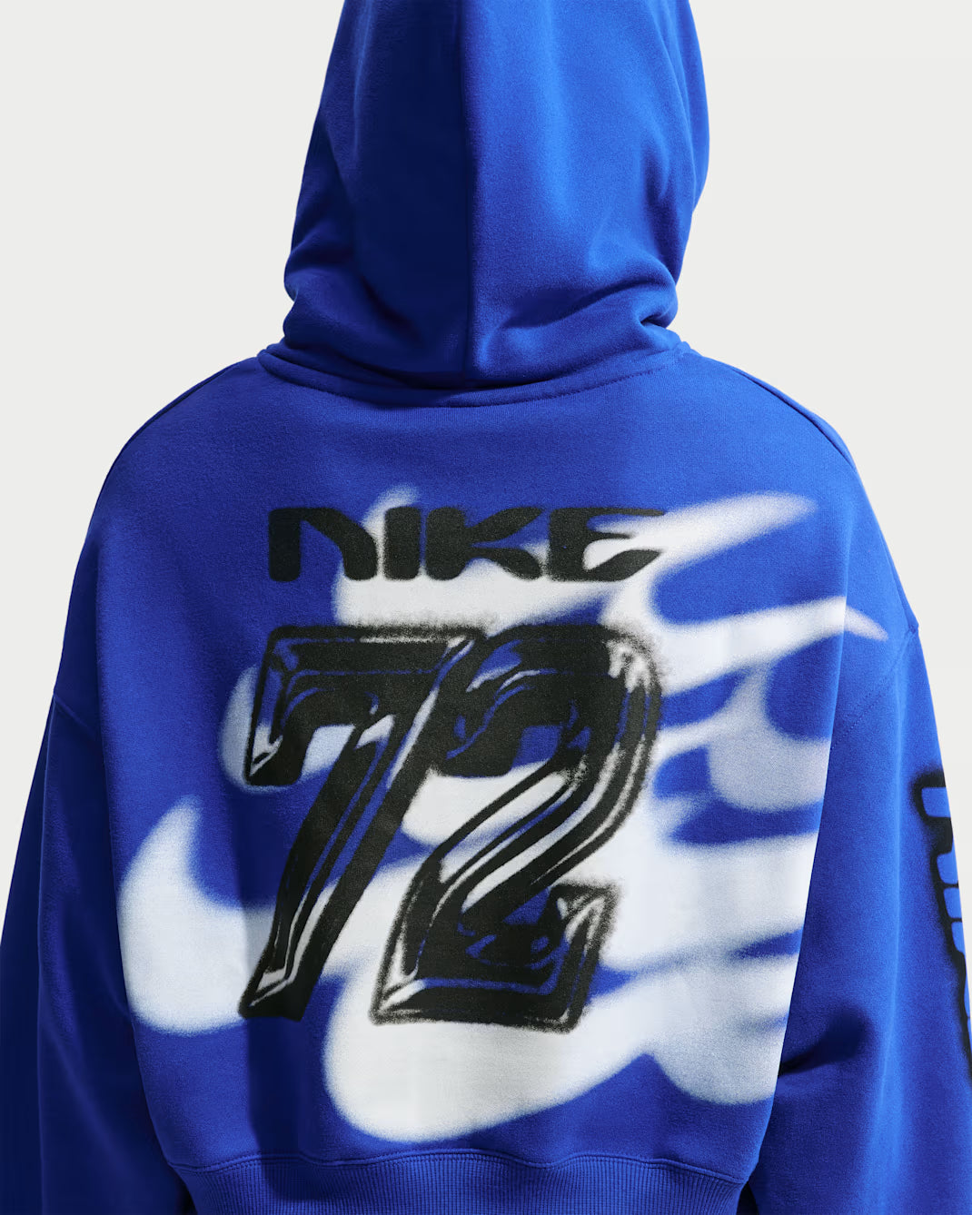 Women's Nike Studio Fleece Medium Weight Cropped Oversized Pullover Hoodie Old Royal/Sail IV4952-417