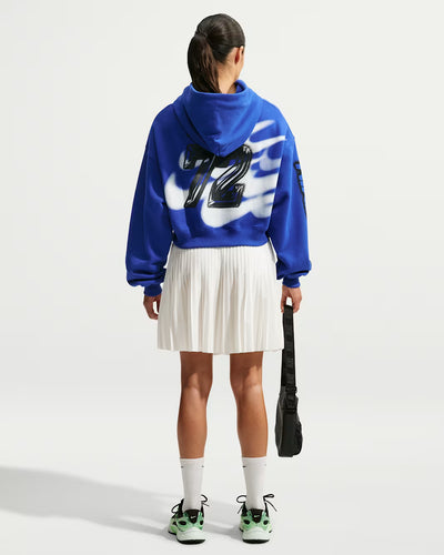 Women's Nike Studio Fleece Medium Weight Cropped Oversized Pullover Hoodie Old Royal/Sail IV4952-417