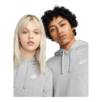 Women's Nike Sportswear Club Fleece Pullover Hoodie Dark Grey Heather/White DQ5793-063