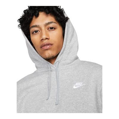 Women's Nike Sportswear Club Fleece Pullover Hoodie Dark Grey Heather/White DQ5793-063