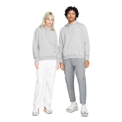 Women's Nike Sportswear Club Fleece Pullover Hoodie Dark Grey Heather/White DQ5793-063