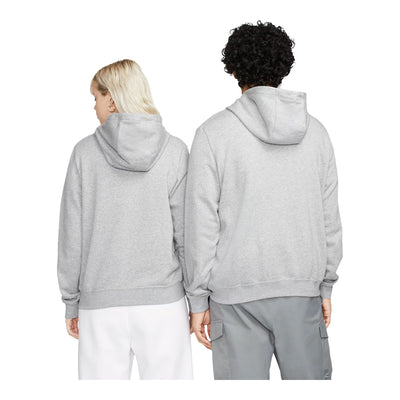 Women's Nike Sportswear Club Fleece Pullover Hoodie Dark Grey Heather/White DQ5793-063