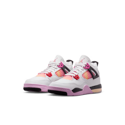 Little Kid's Air Jordan 4 Retro Comic Off White/Anthracite-Neutral Grey-Fire Pink-Light Arctic Pink-Muslin IO2363-100