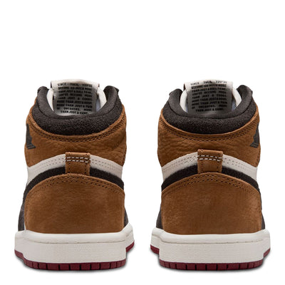 Air Jordan 1 Retro High OG Little Kid's Love Letter Shadow Brown/Shadow Brown-Soft Pearl-Light British Tan-Team Red FD1412-201