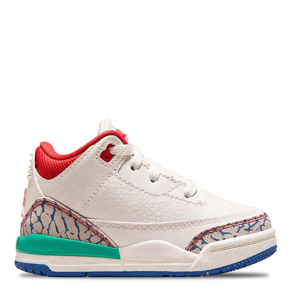 Toddler Air Jordan 3 Retro Play Your Way Chalk/Track Red/True Blue/Kinetic Green IO2075-100