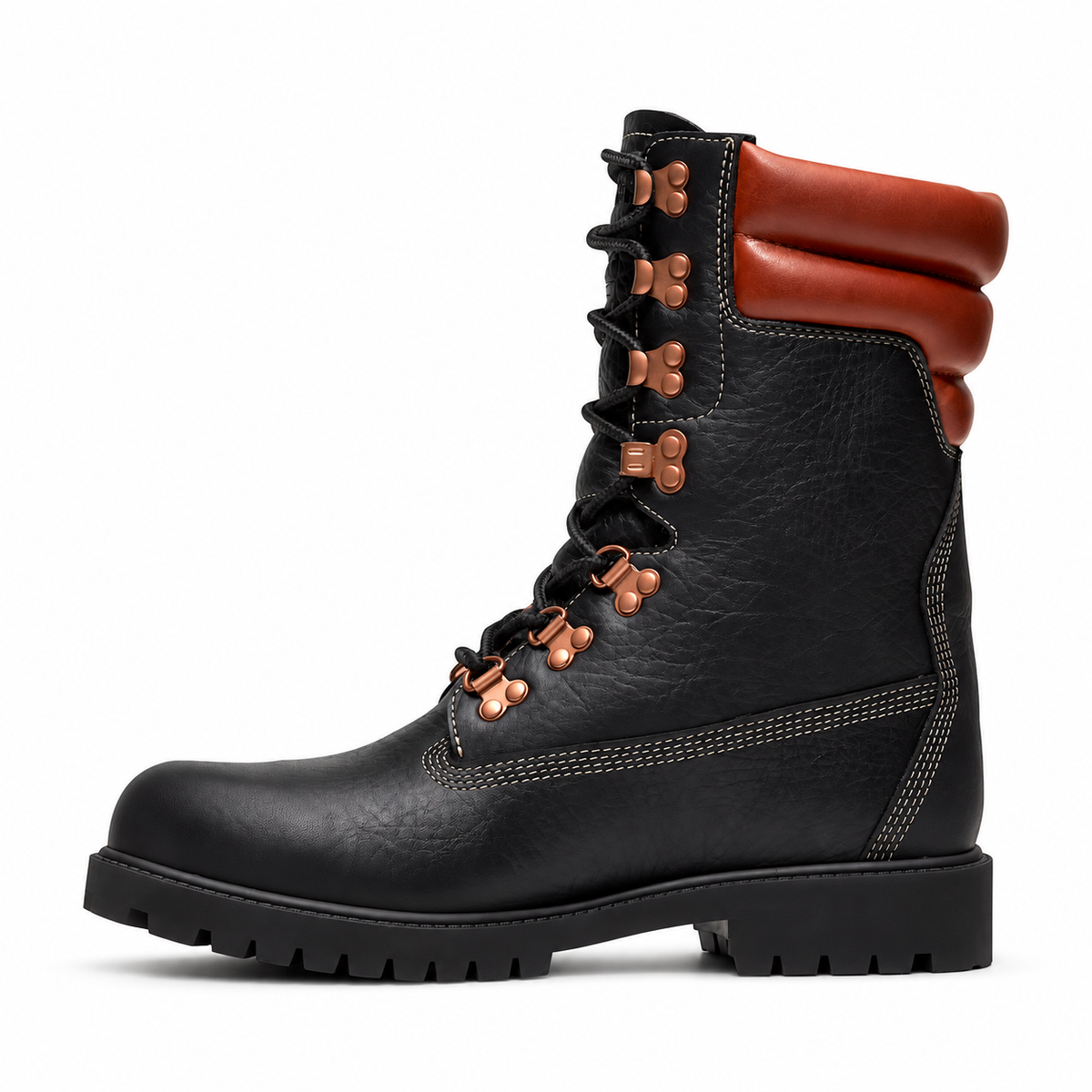 Men's Timberland® Heritage Waterproof Super Boot Black Full-Grain/Rust tb0a2qecame