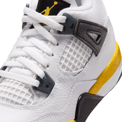 Little Kid's Air Jordan 4 Retro White/Tour Yellow-Dark Blue Grey-Black BQ7669-102
