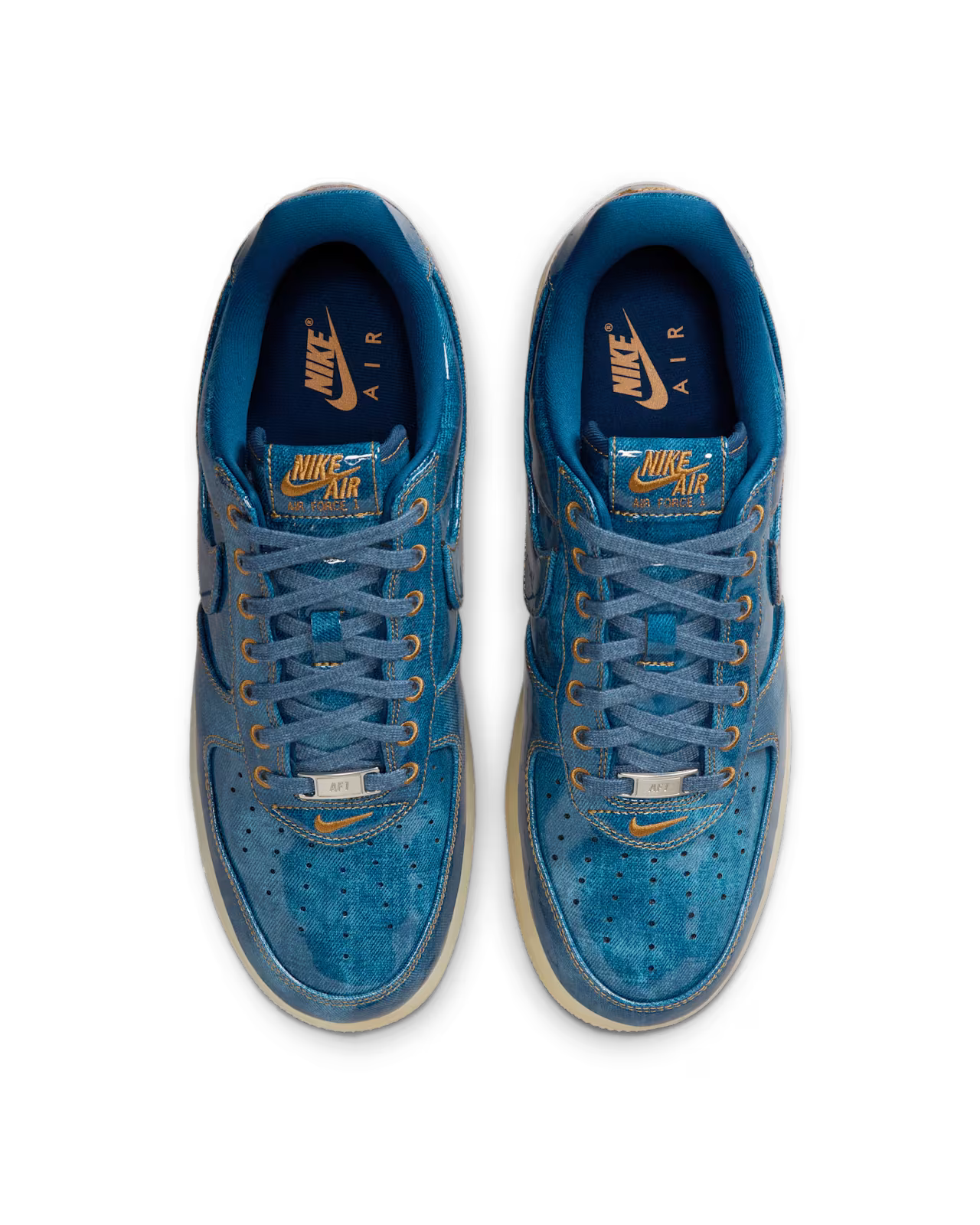 Men's Nike Air Force 1 Patent Denim Coastal Blue/Natural-Flax-Coastal Blue IM5757-400