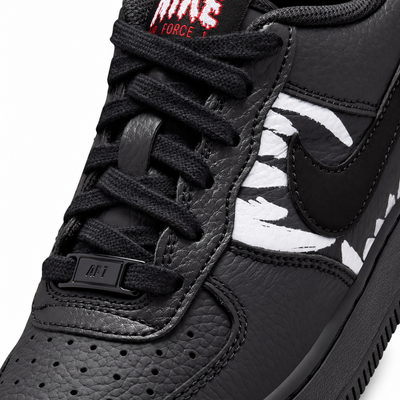 Big Kid's Nike Air Force 1 Black/University Red/Metallic Silver/Black IQ2241-001