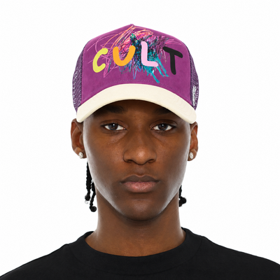 Men's Cult Of Individuality Cult Multi Logo Violet Trucker Hat 625bc-ch101a-hyvi