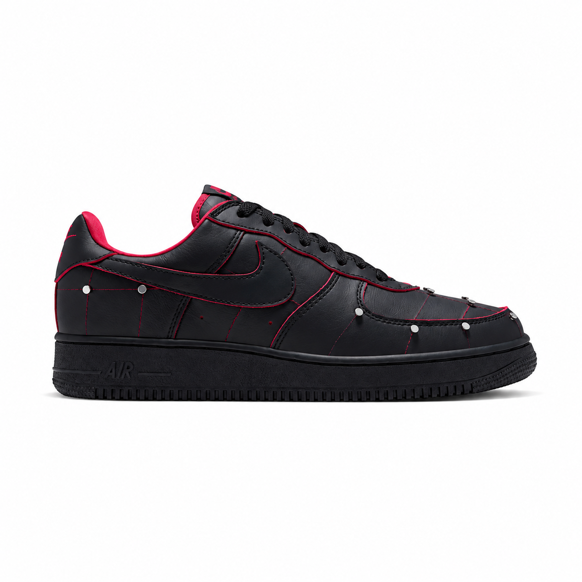 Men's Nike Air Force 1 `01 "Nightmare" Black/Black/Gym Red/Metallic Silver IX0104-001