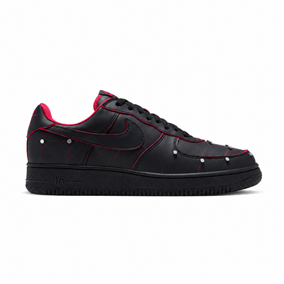 Men's Nike Air Force 1 `01 "Nightmare" Black/Black/Gym Red/Metallic Silver IX0104-001