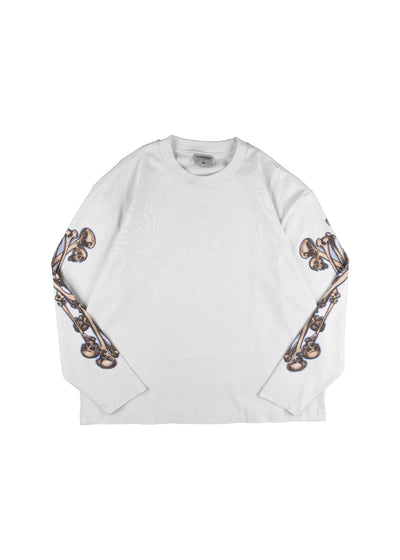 Men's Commons Bad to the Bone Long Sleeve Tee White ch5459-wht