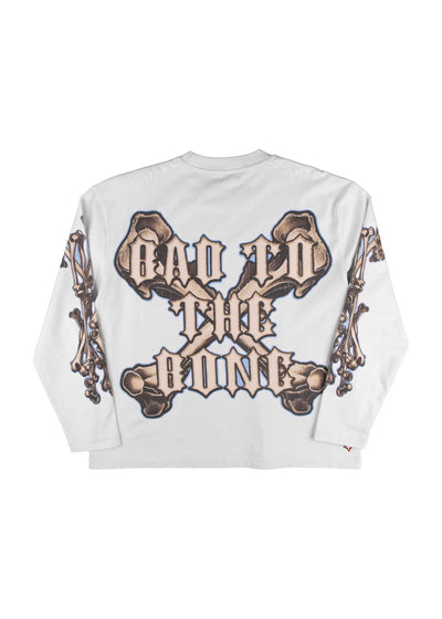Men's Commons Bad to the Bone Long Sleeve Tee White ch5459-wht
