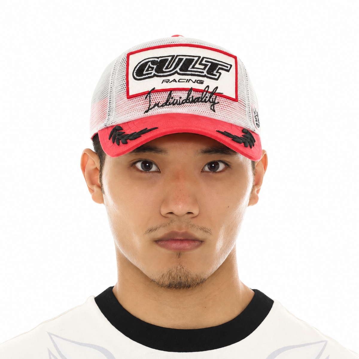 Cult of Individuality All Over Mesh Trucker Hat 626ac-ch77a-wiwh