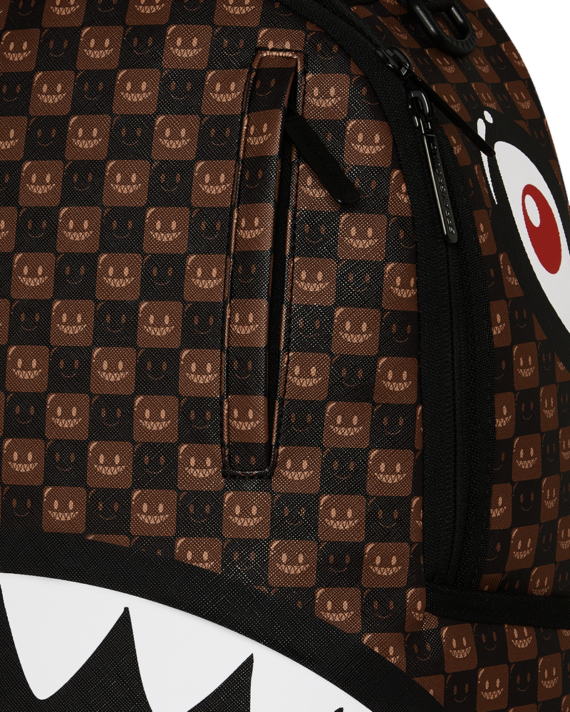 Sprayground Sharks In Paris Wtf Bubble Brown Check Backpack
