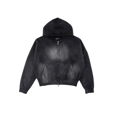 Men's Common Hype Zip Up Hoodie Faded Black ch3979-blk