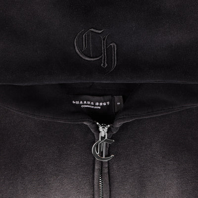 Men's Common Hype Zip Up Hoodie Faded Black ch3979-blk
