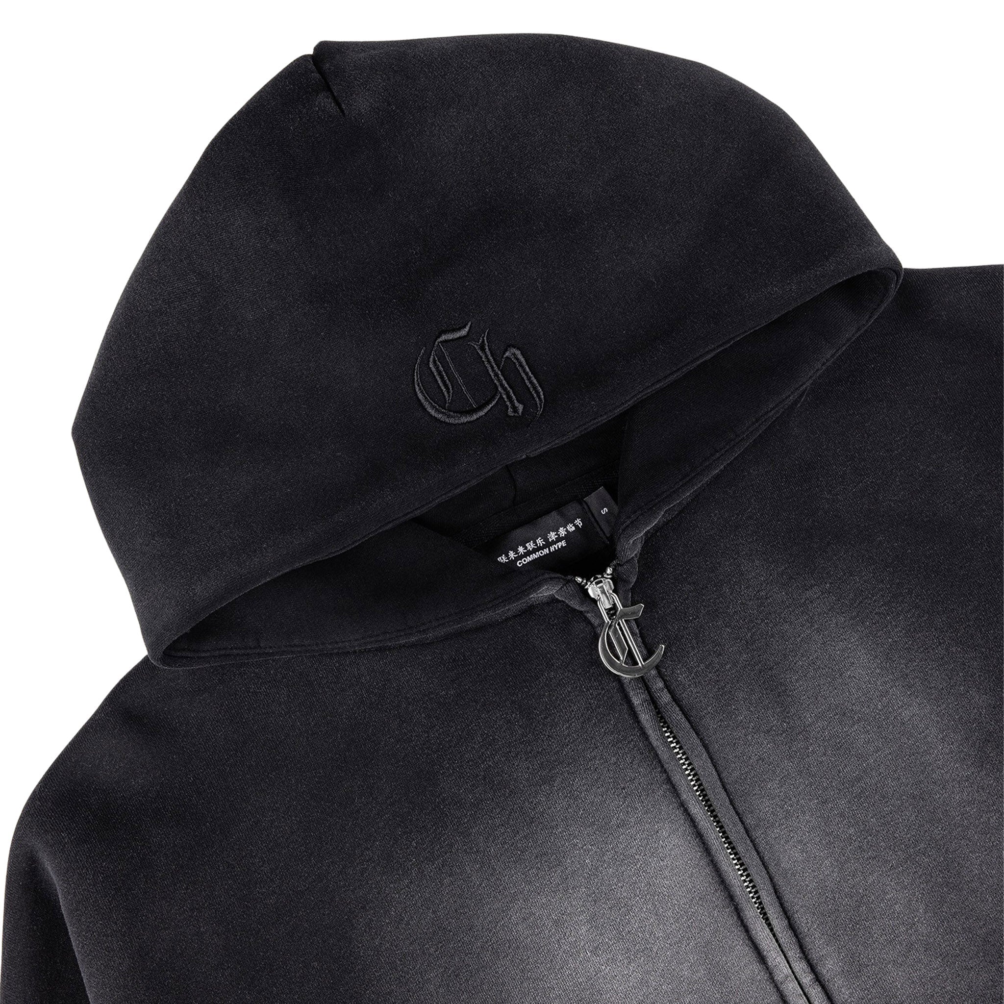 Men's Common Hype Zip Up Hoodie Faded Black ch3979-blk