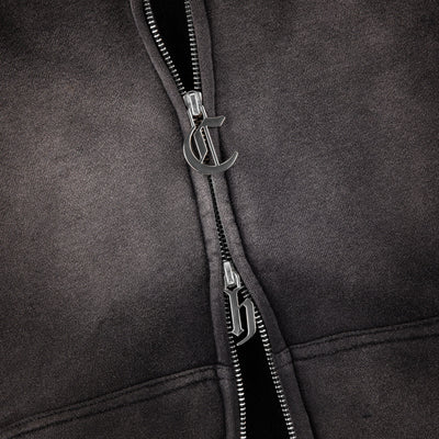Men's Common Hype Zip Up Hoodie Faded Black ch3979-blk