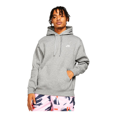 Men's Nike Sportswear Club Fleece Pullover Hoodie Dark Grey Heather/Matte Silver/White BV2654-063