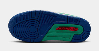 Little Kid's Air Jordan 3 Retro Play Your Way Chalk/Track Red/True Blue/Kinetic Green IO2074-100