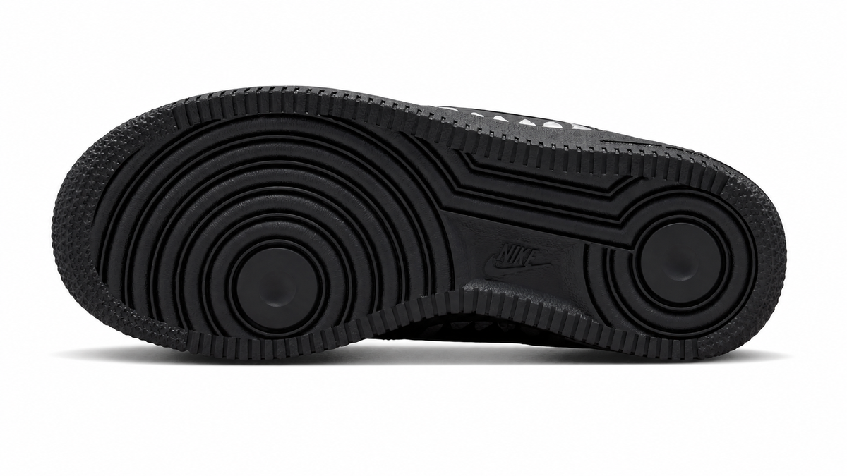 Big Kid's Nike Air Force 1 Black/University Red/Metallic Silver/Black IQ2241-001