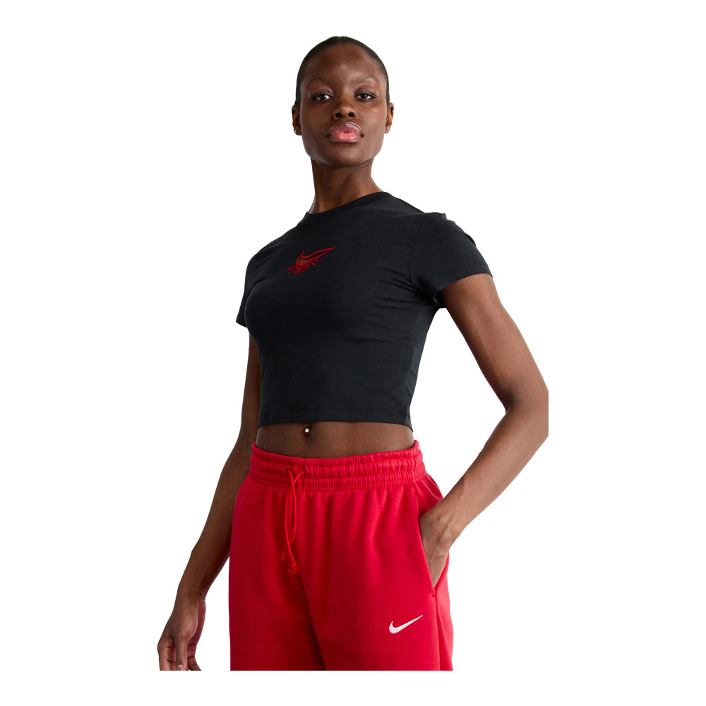 Women's Nike Sportswear Chill Knit Cropped T-Shirt - Black 1