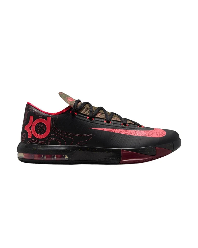 Men's Nike KD 6 Meteorology Black/Atomic Red-Medium Olive-Noble Red IM4409-001