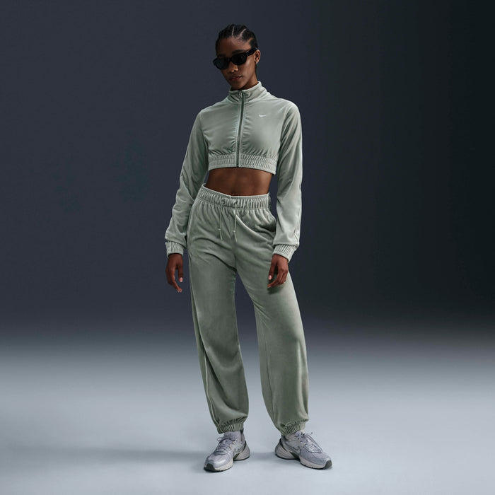 Women's Nike Sportswear Collection Cropped Velour Full-Zip Top Jade Horizon/Sail/Sail FZ3679-370