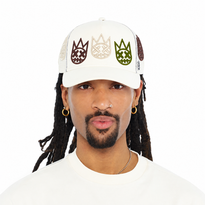 Cult of Individuality Multi Logo Trucker Hat White 626bc-ch50a-wiwh