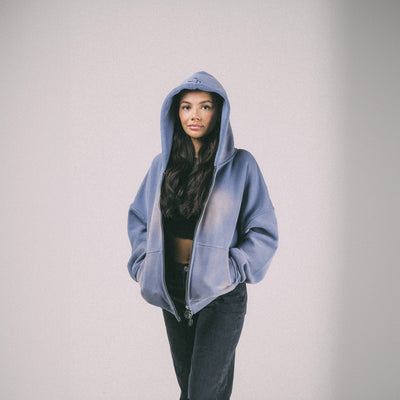 Men's Common Hype Zip Up Hoodie Blue ch3980-blue