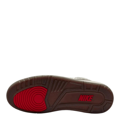 City Jeans Men's Air Jordan 3 Retro sneaker outsole in phantom and university red with a translucent brown finish