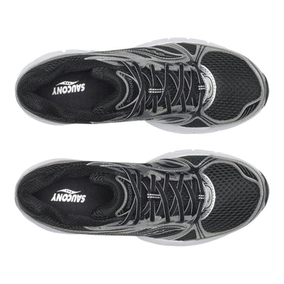 City Jeans Saucony Grid Legacy men's sneakers in black with mesh upper, reflective details, and cushioned sole.