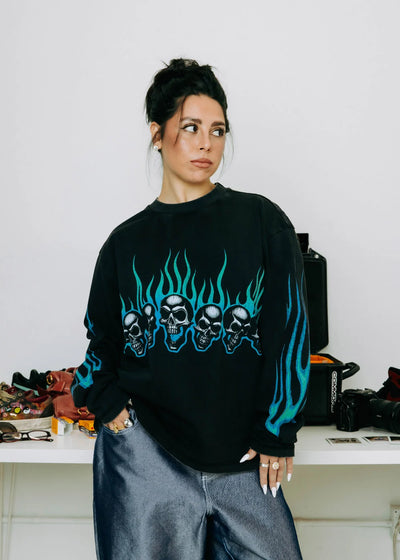 Men's Commons Anarchy Long Sleeve Tee Black ch5458-vntgbk