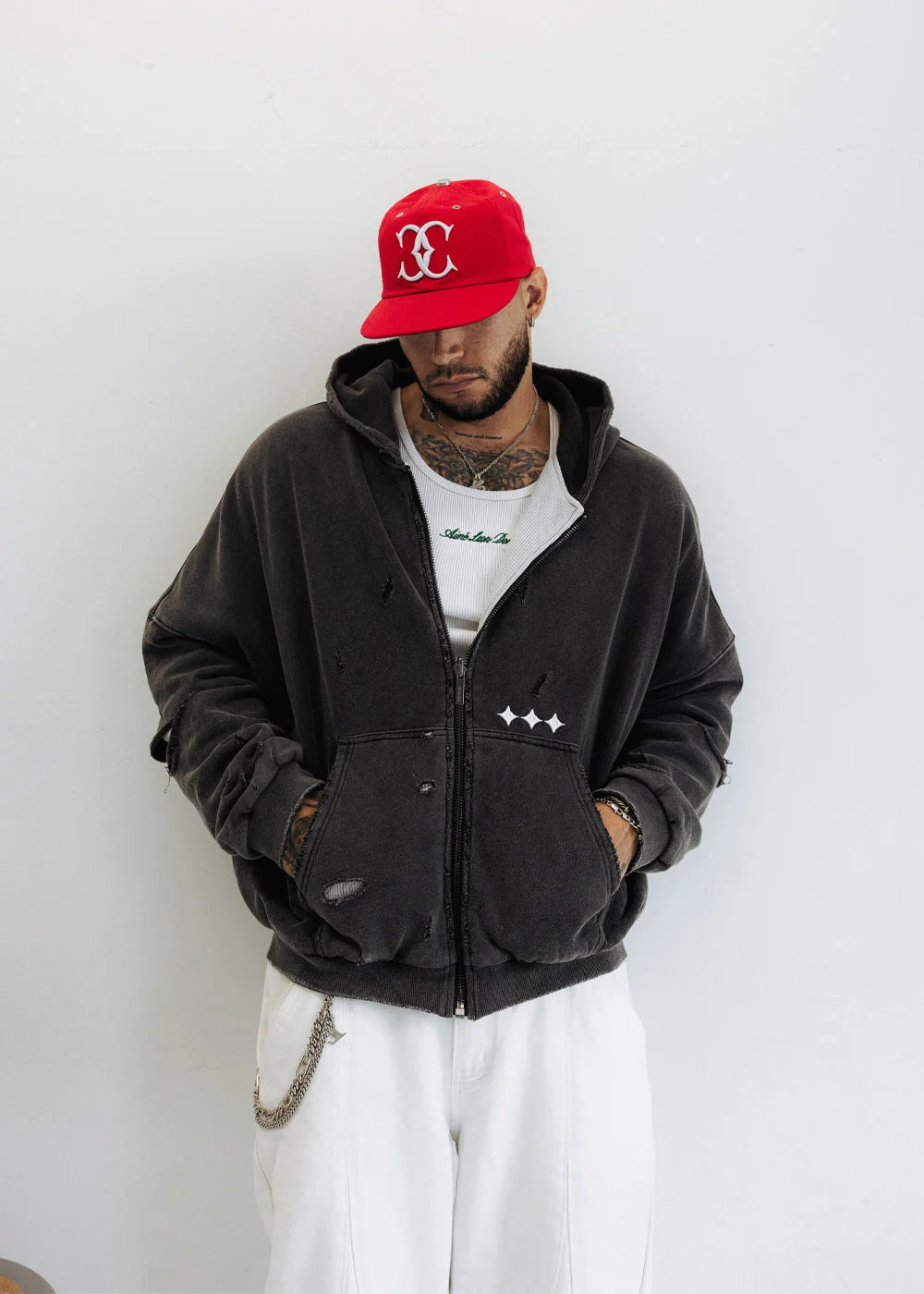Men's Commons Reversible Thermal Zip Up Faded Black ch5650-fadeblk