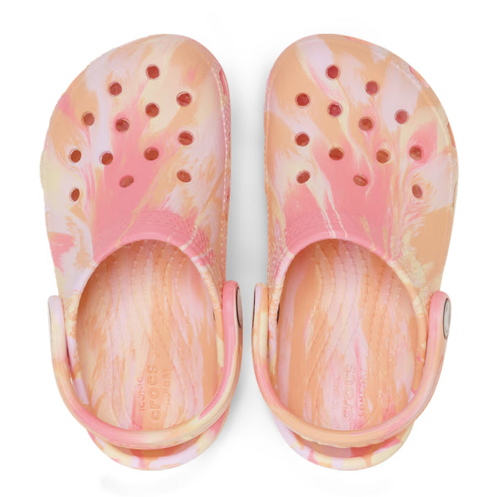 Crocs Toddler Classic Marbled Clog - Guava/ Multi Color 2