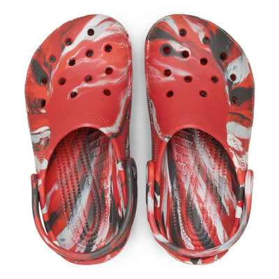 Crocs Kids' Classic Marbled Clog - Red/Black Marble 2
