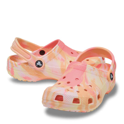 Crocs Kids' Classic Marbled Clog - Guava/Multi-Color 5