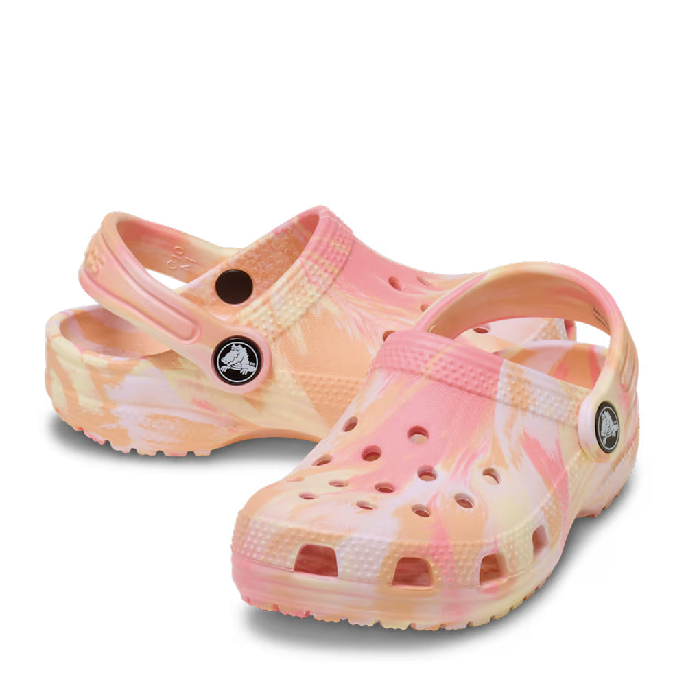 Crocs Toddler Classic Marbled Clog - Guava/ Multi Color 5