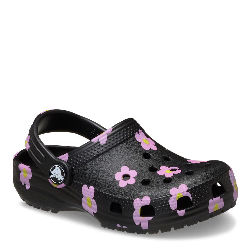Crocs Toddler Classic Flower Clog - Black 5