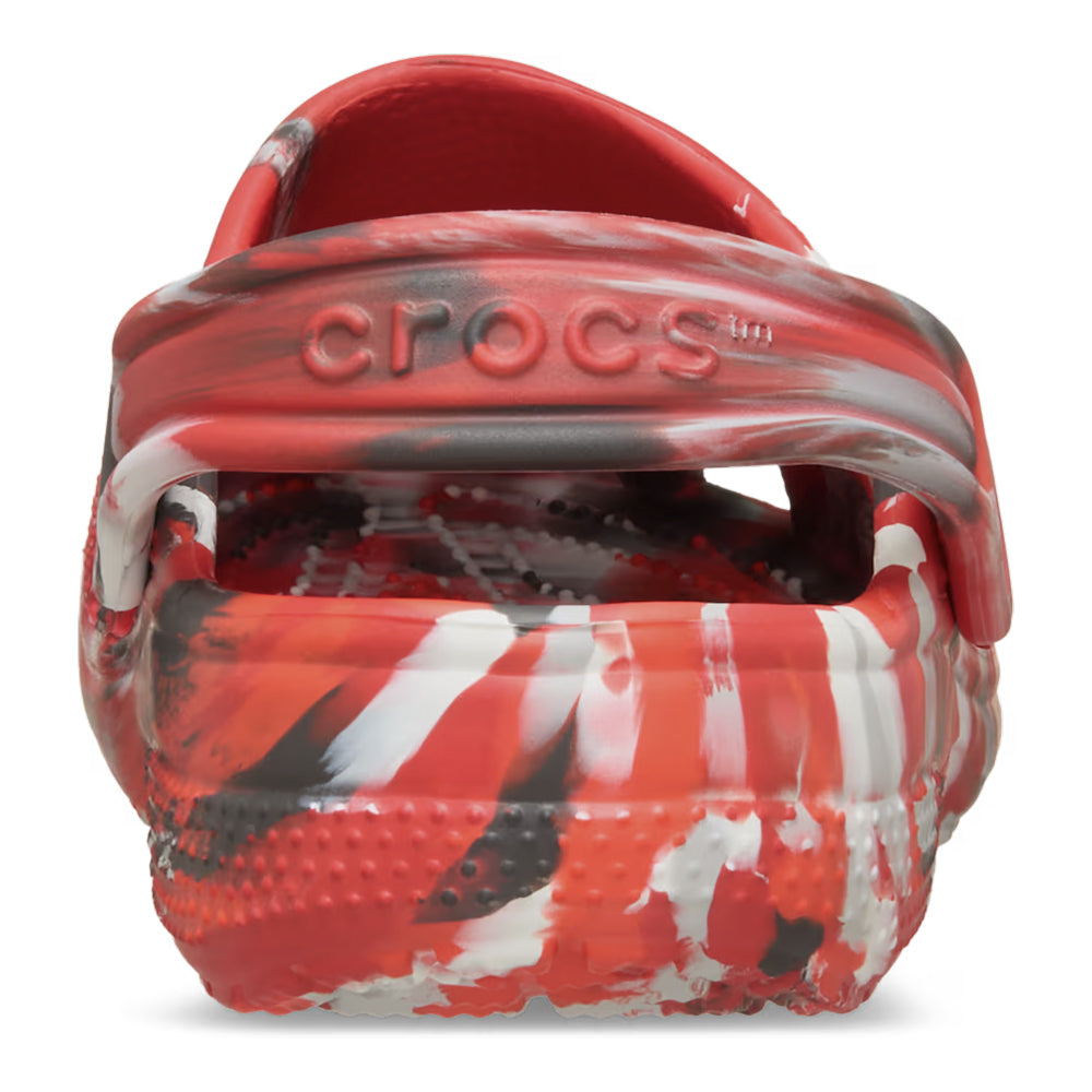 Crocs Kids' Classic Marbled Clog - Red/Black Marble 3