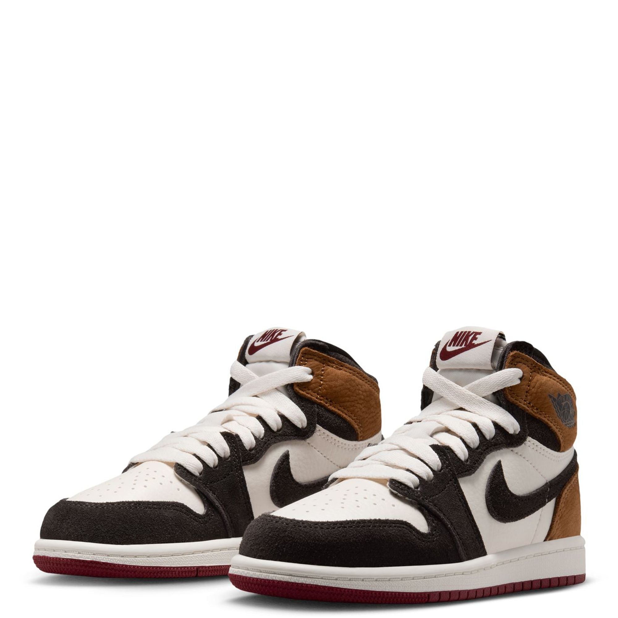 Air Jordan 1 Retro High OG Little Kid's Love Letter Shadow Brown/Shadow Brown-Soft Pearl-Light British Tan-Team Red FD1412-201